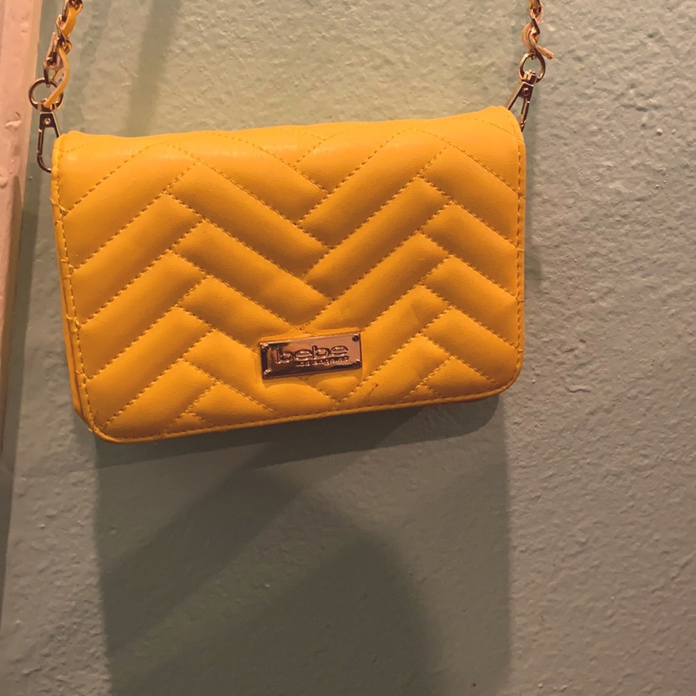 Yellow-Bebe Crossbody Purse